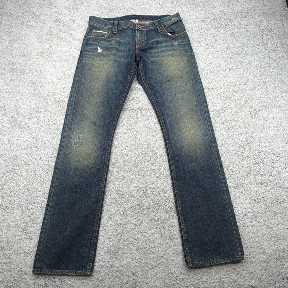 Ralph Lauren Rugby Jeans Womens 31x32 Button Fly Skinny Tapered Dark Wash READ